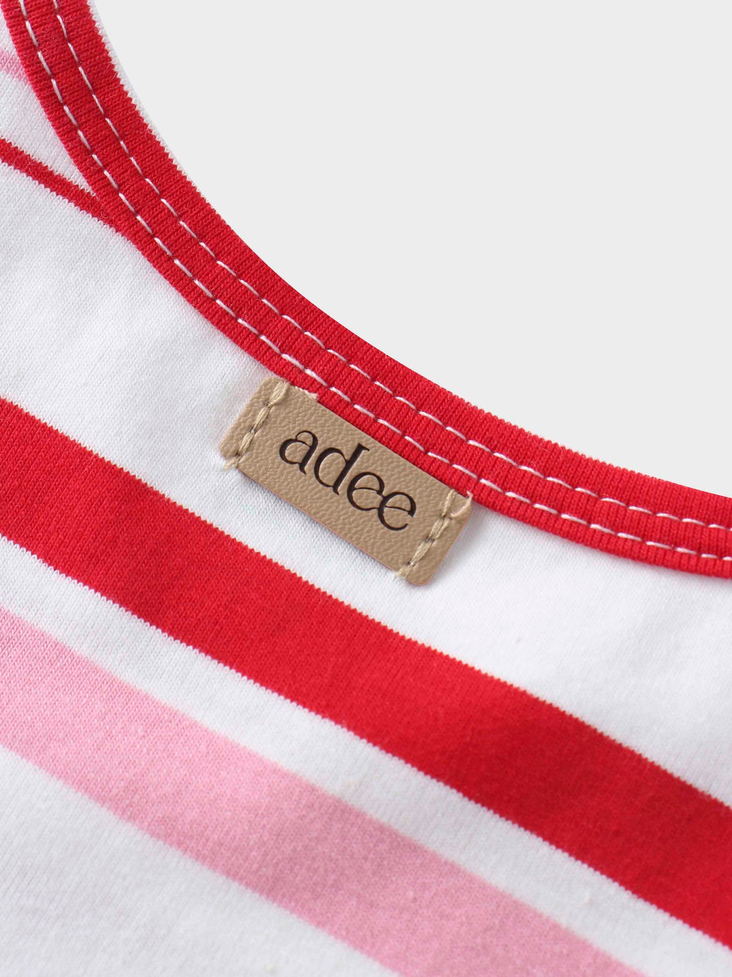 Pink & Red Striped Short Sleeve T-Shirt