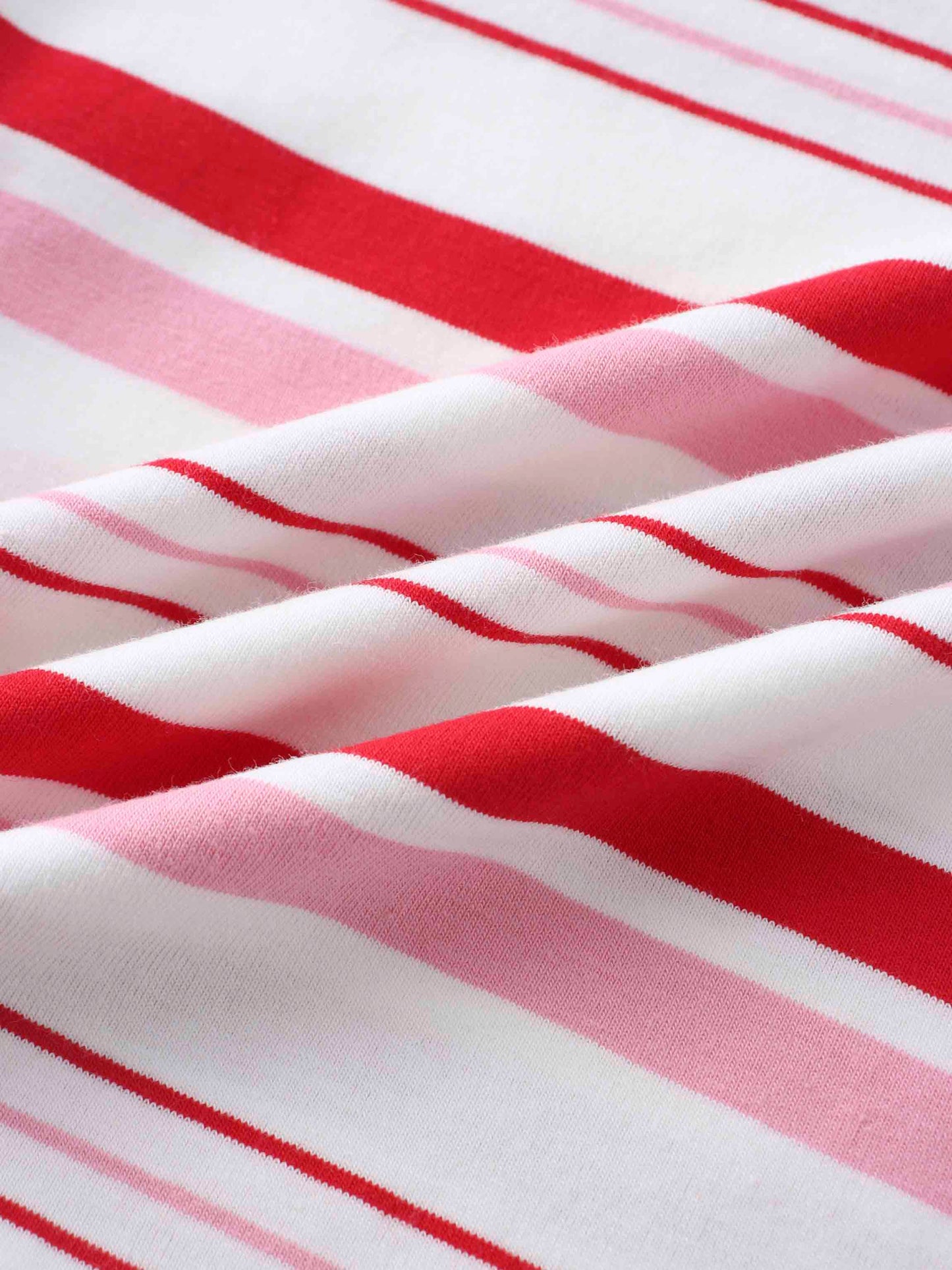 Pink & Red Striped Short Sleeve T-Shirt