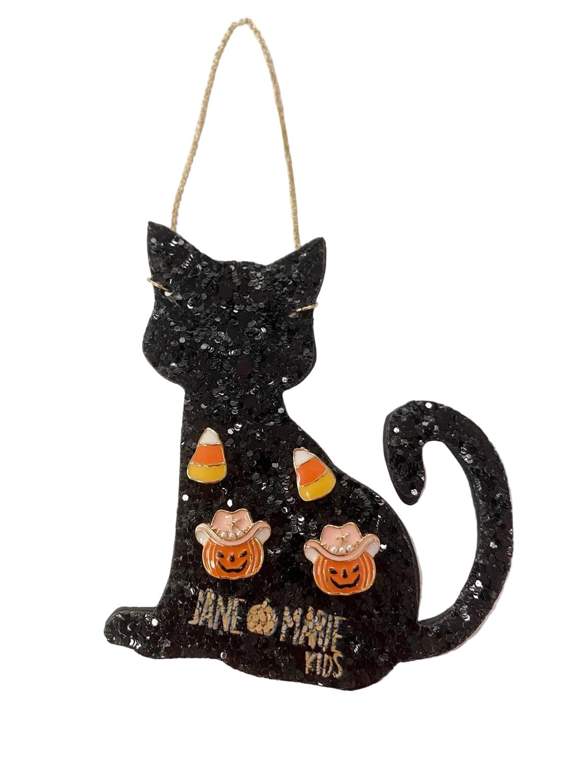 Jane Marie Kids Candy Corn & Cowgirl Pumpkin Halloween Stud Earrings Set