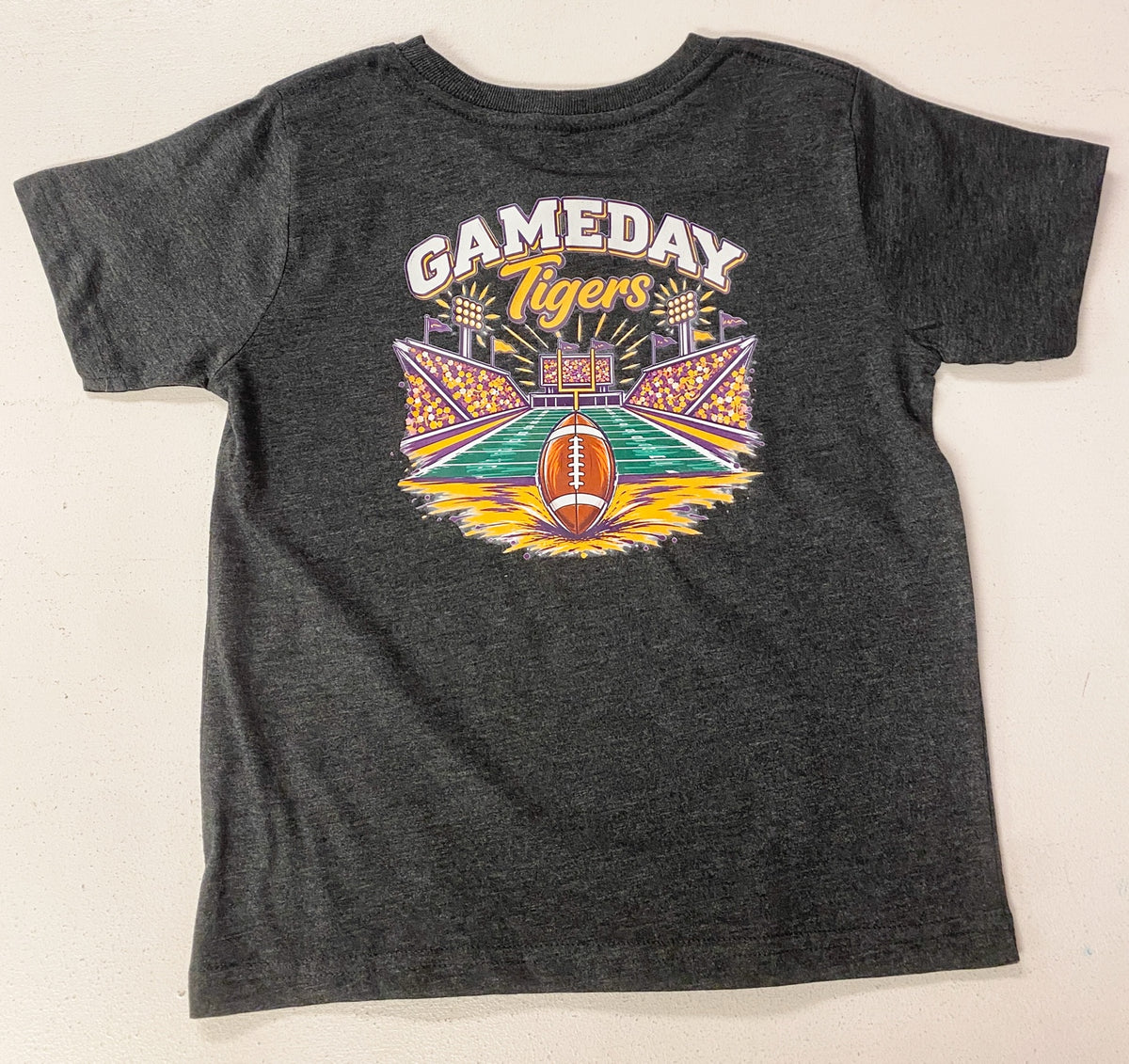 Boys LSU Tigers Gameday Football T-Shirt – Heather Grey Purple & Gold