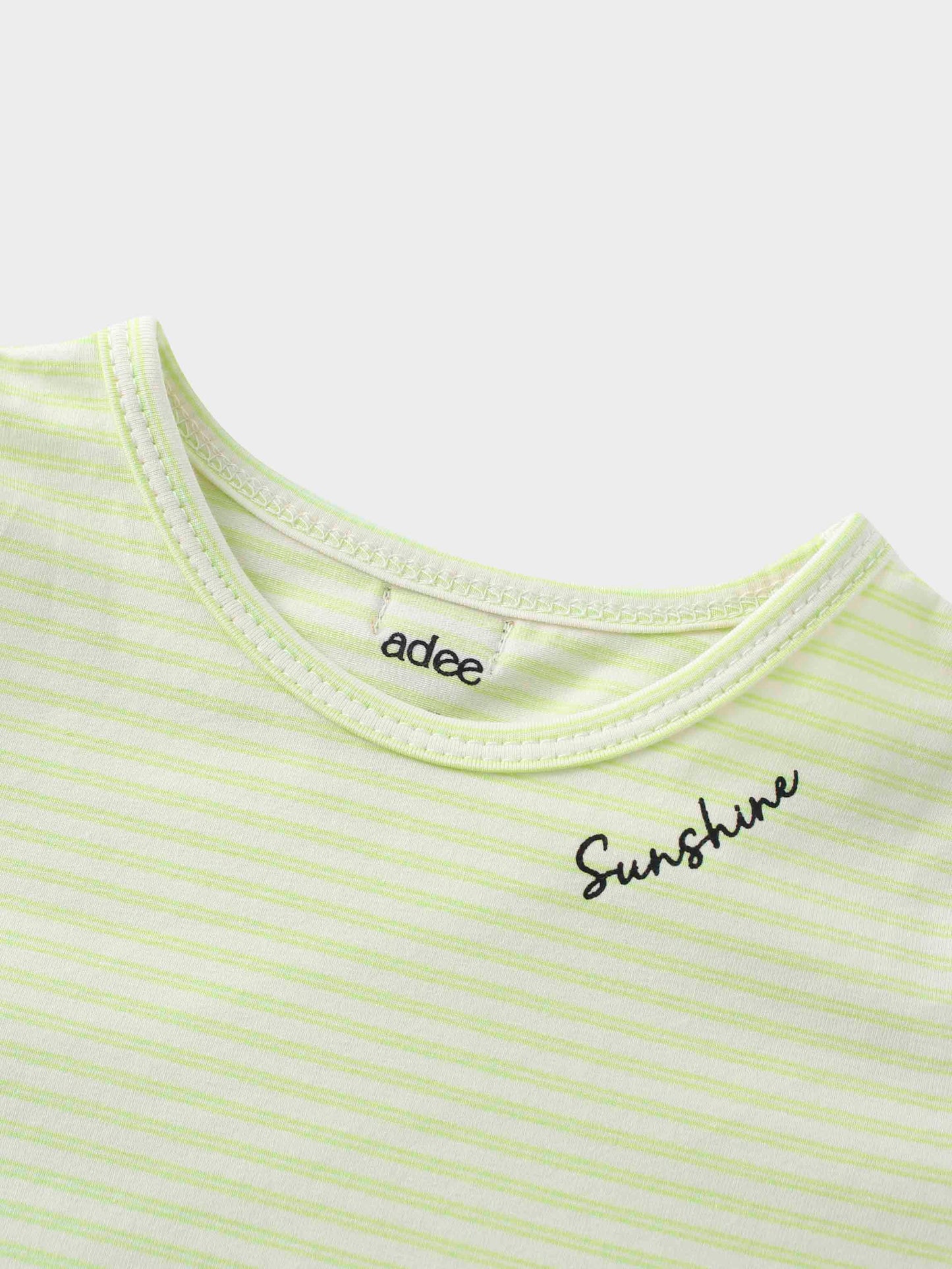 Yellow Striped 3/4 Sleeve T-Shirt