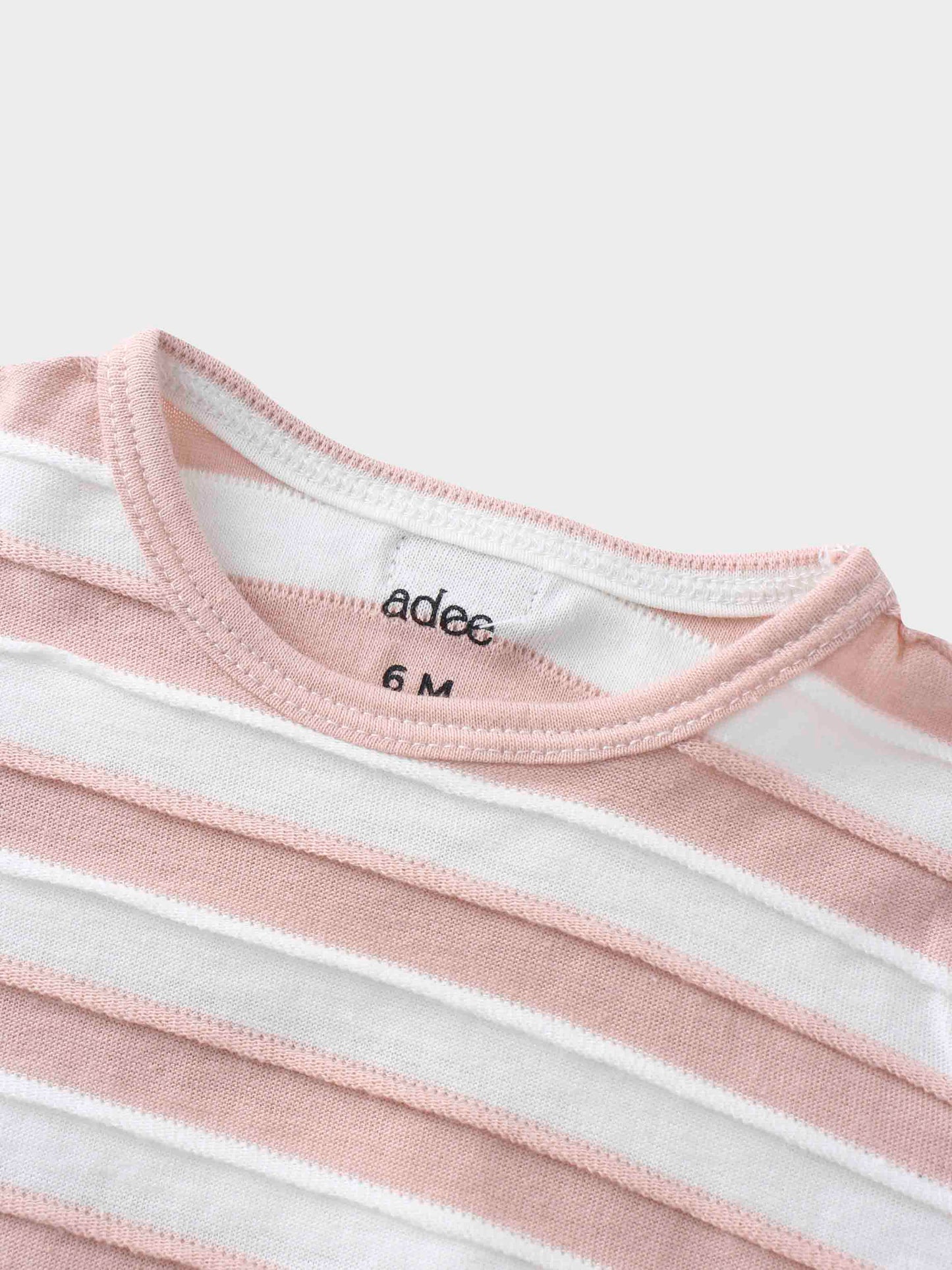 Striped Textured Short Set- Pink