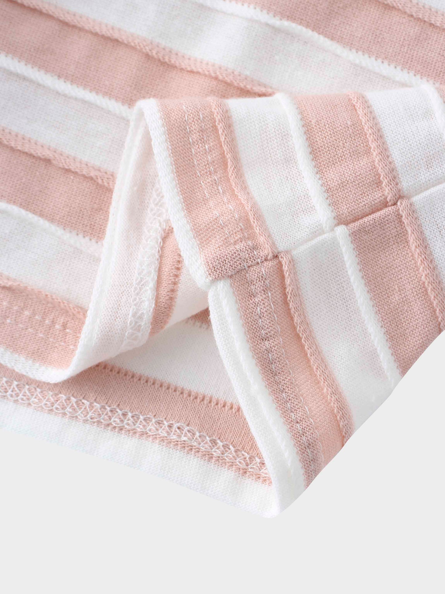 Striped Textured Short Set- Pink