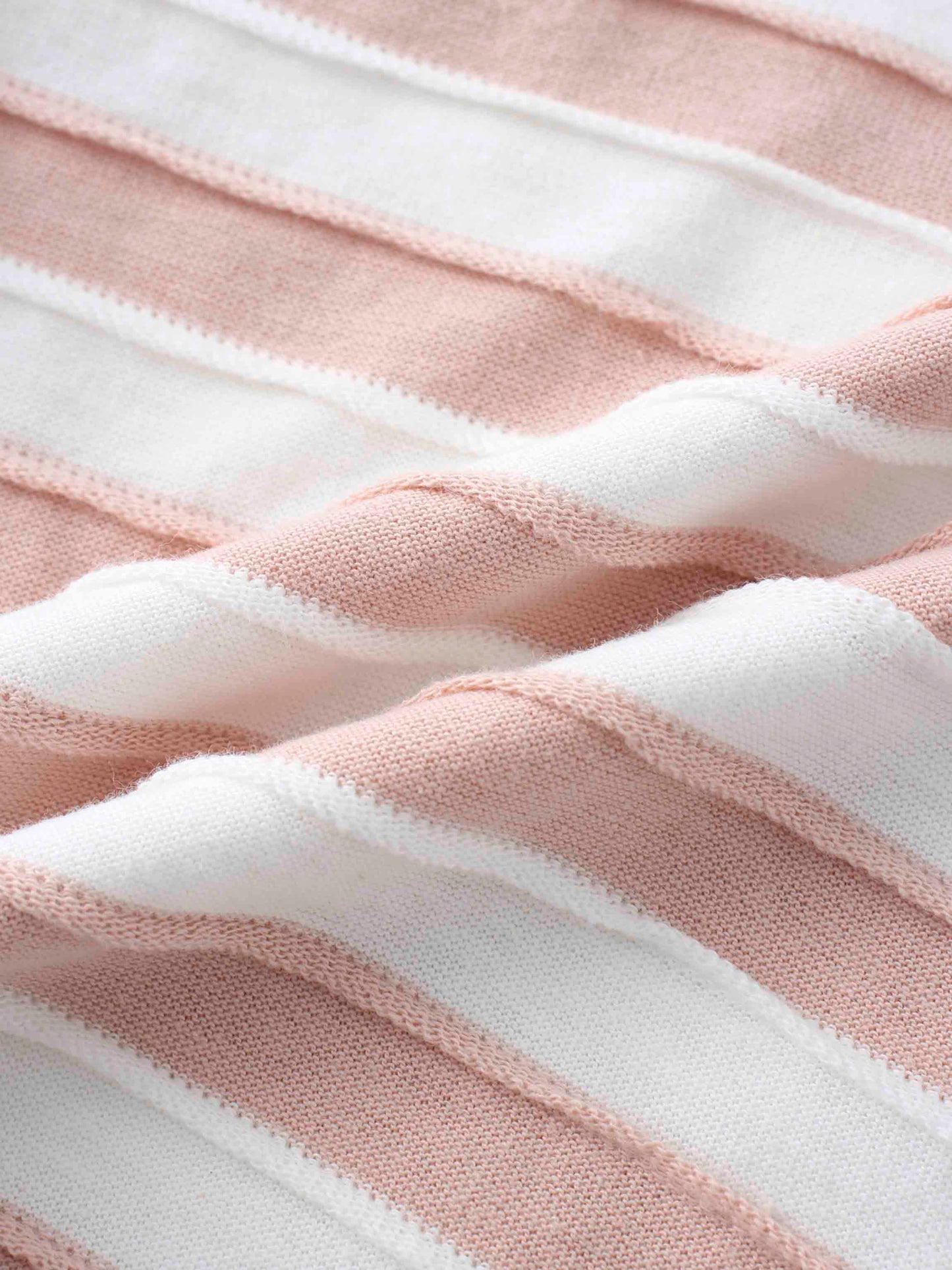 Striped Textured Short Set- Pink
