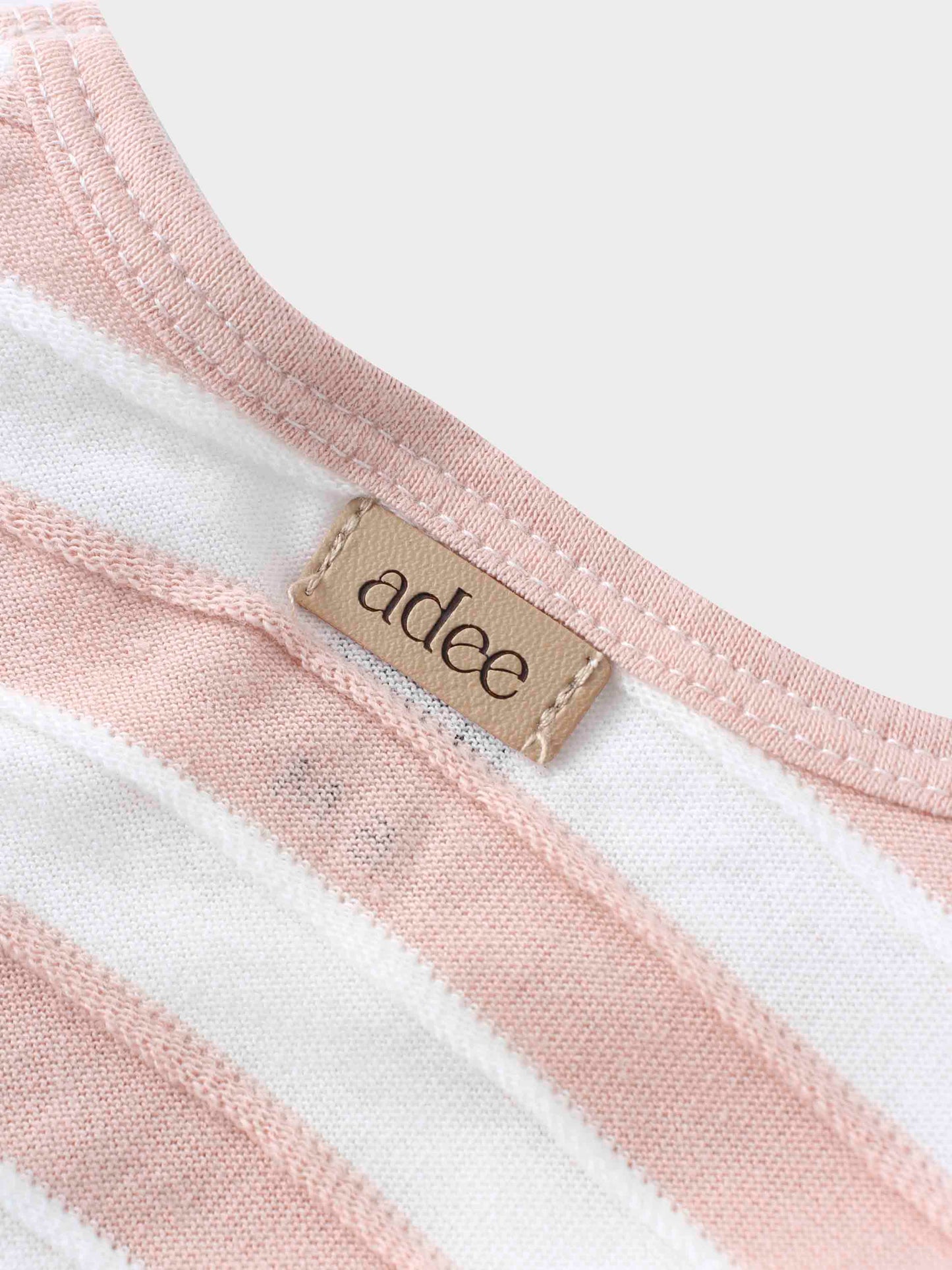 Striped Textured Short Set- Pink
