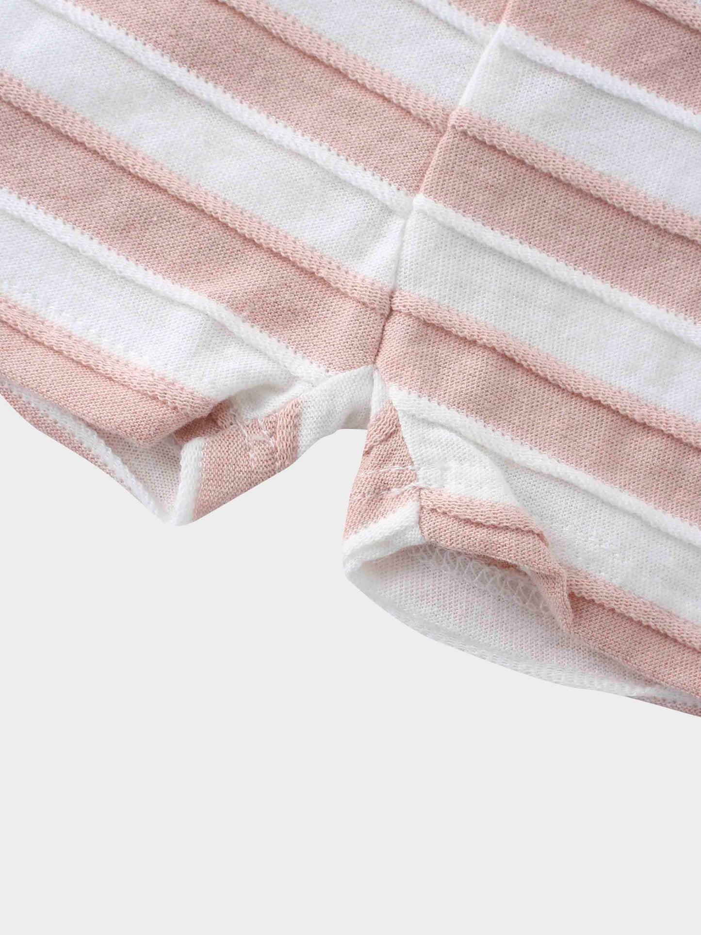Striped Textured Short Set- Pink