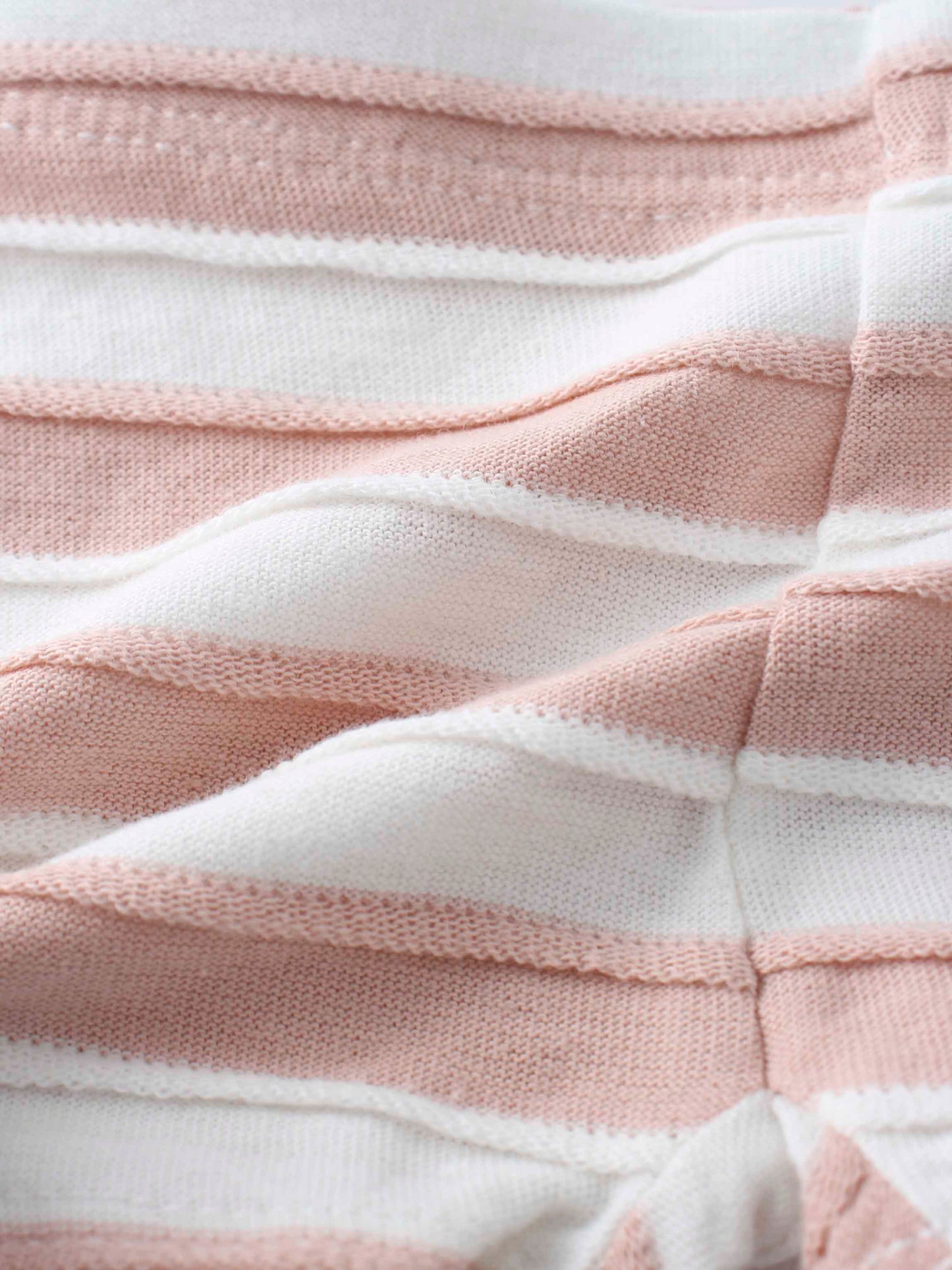 Striped Textured Short Set- Pink