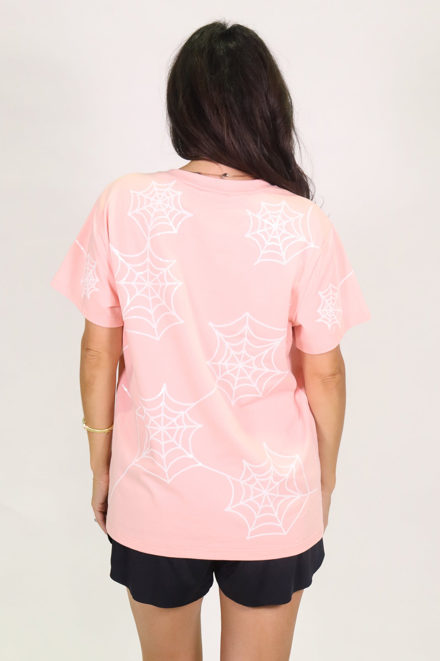Pink Boo Spider Web Adult Shirt