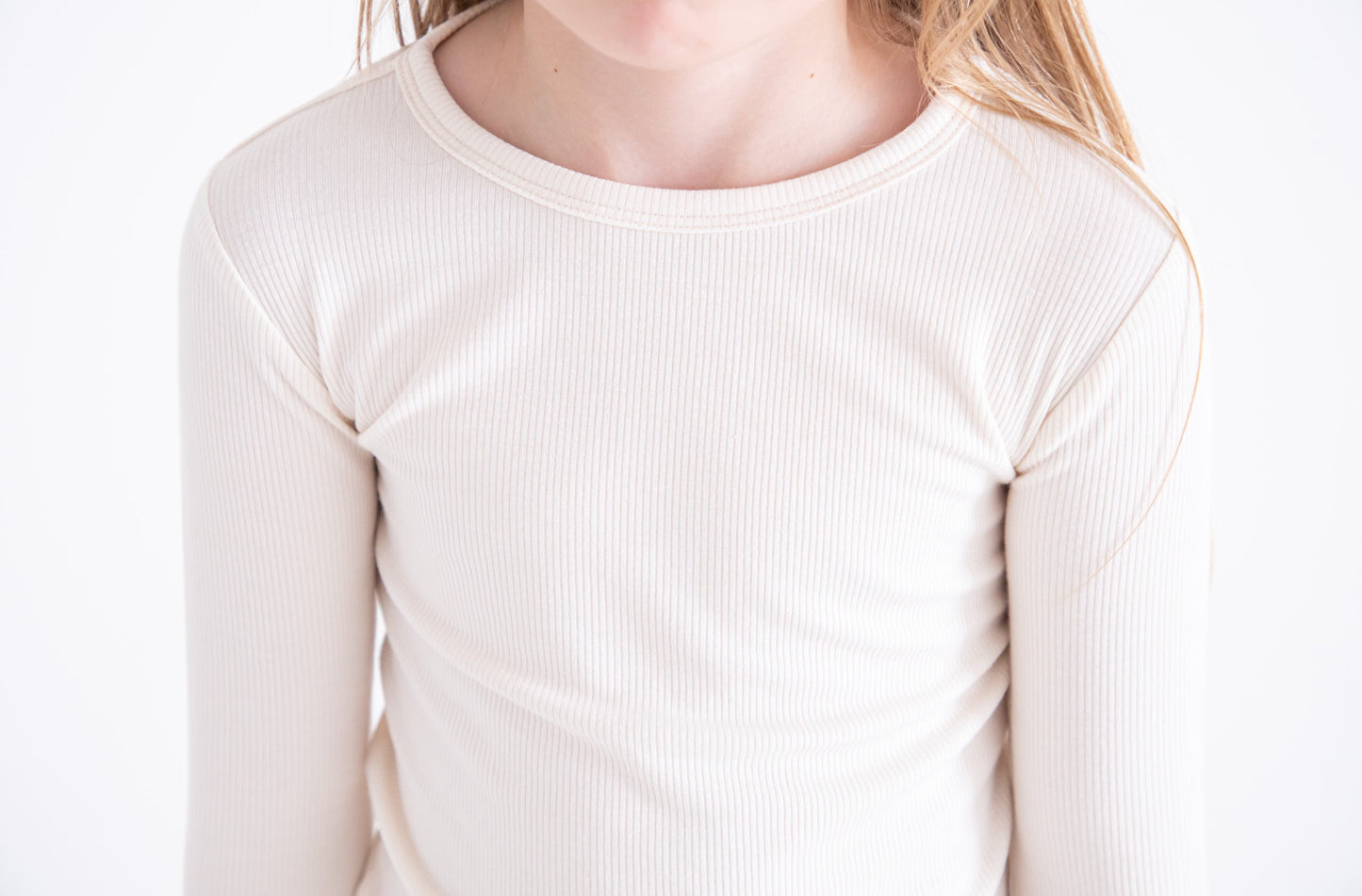 Ivory Ribbed 2-Piece Pajamas