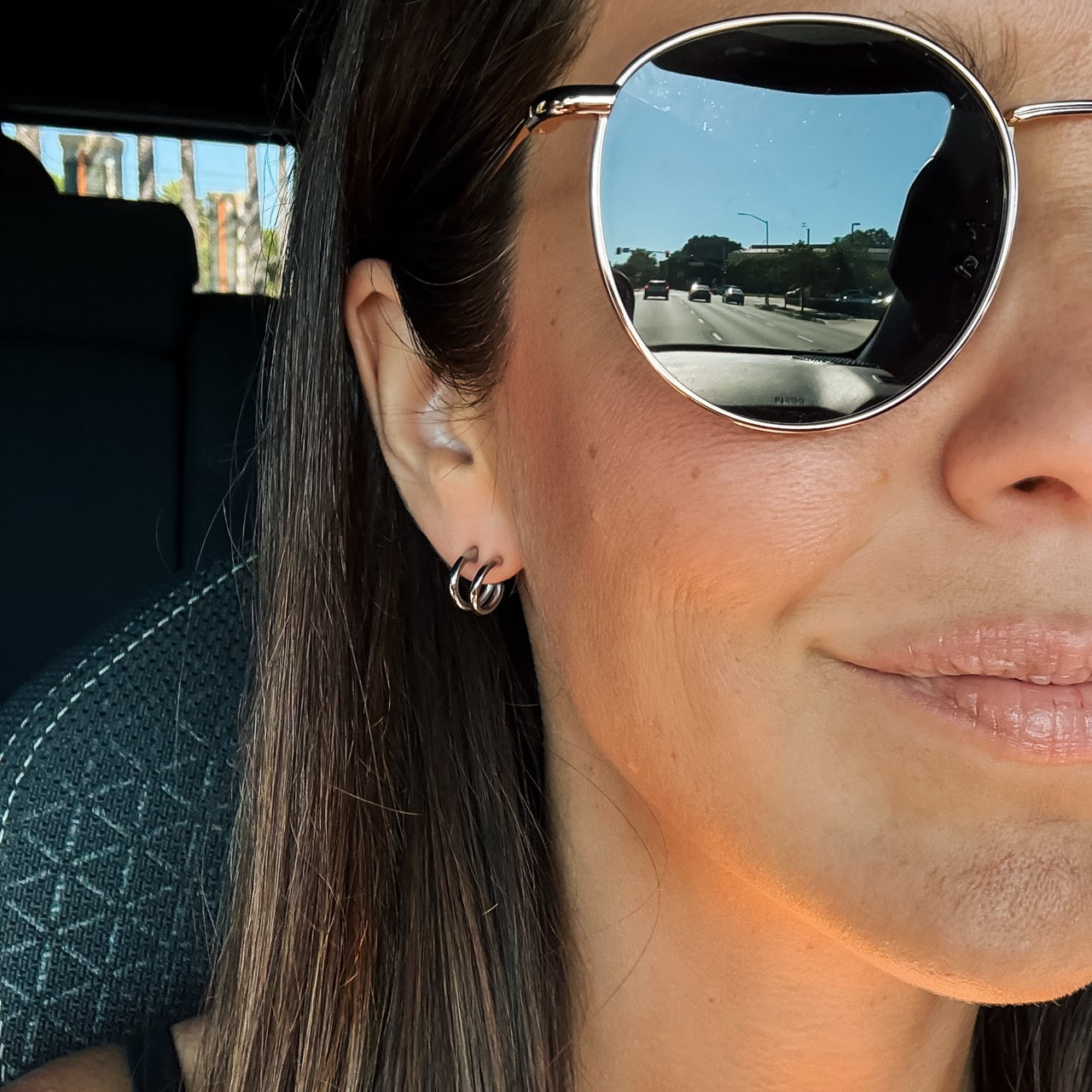 Mini Loop Stud Earrings