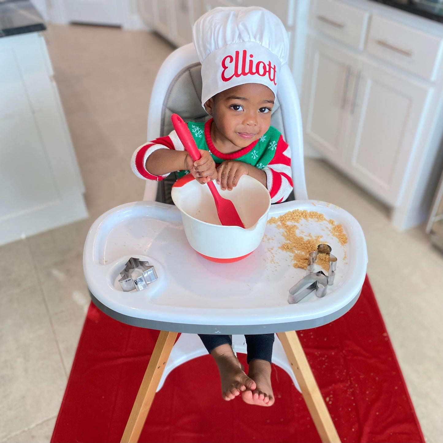 Solid Cranberry Minimalist Splash Mat - A Waterproof Catch-All for Highchair Spills and More!
