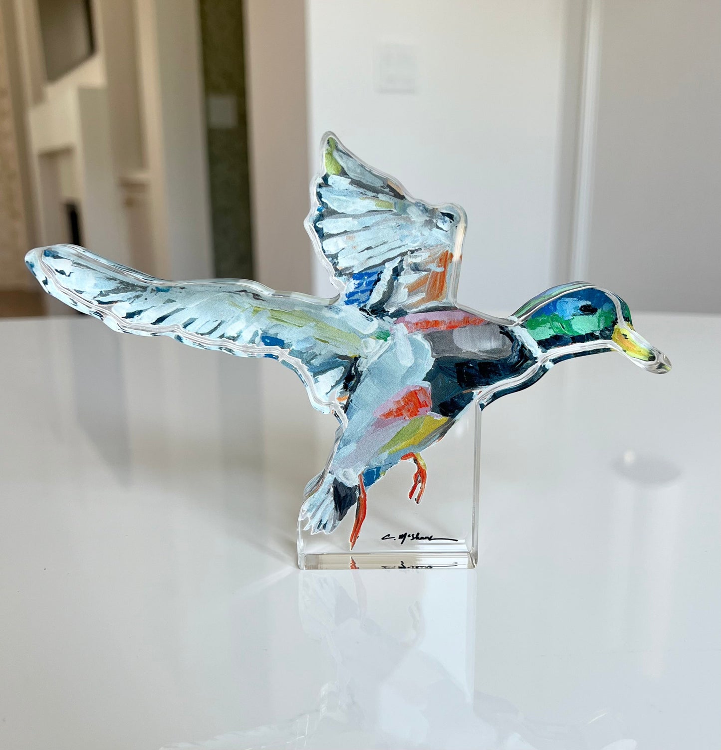 Take Flight Mallard Duck Acrylic Tabletop Art