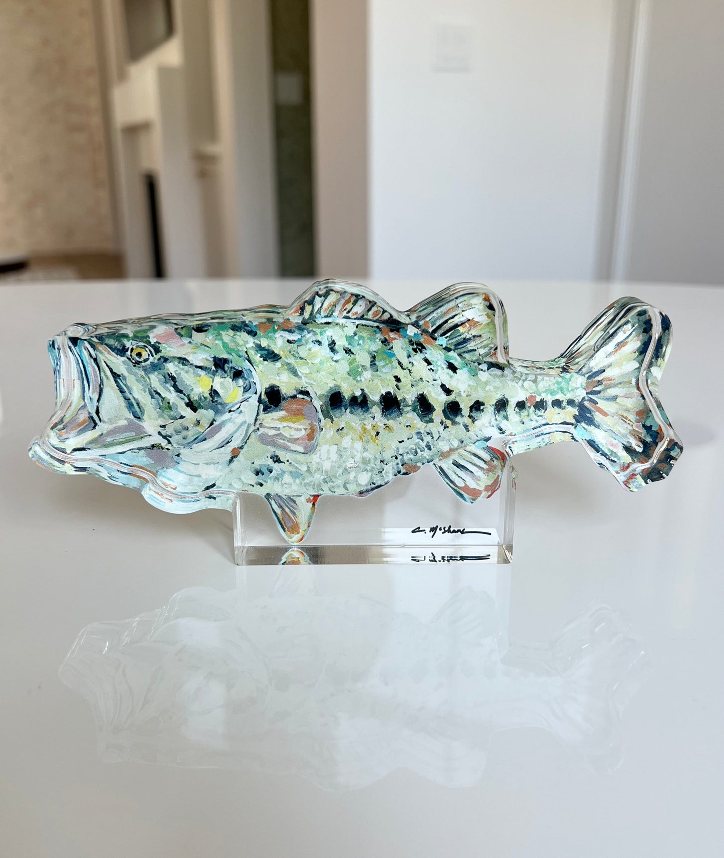 Gone Fishin Bass Acrylic Tabletop Art