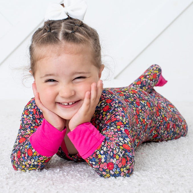 Midnight Petals Convertible Coverall