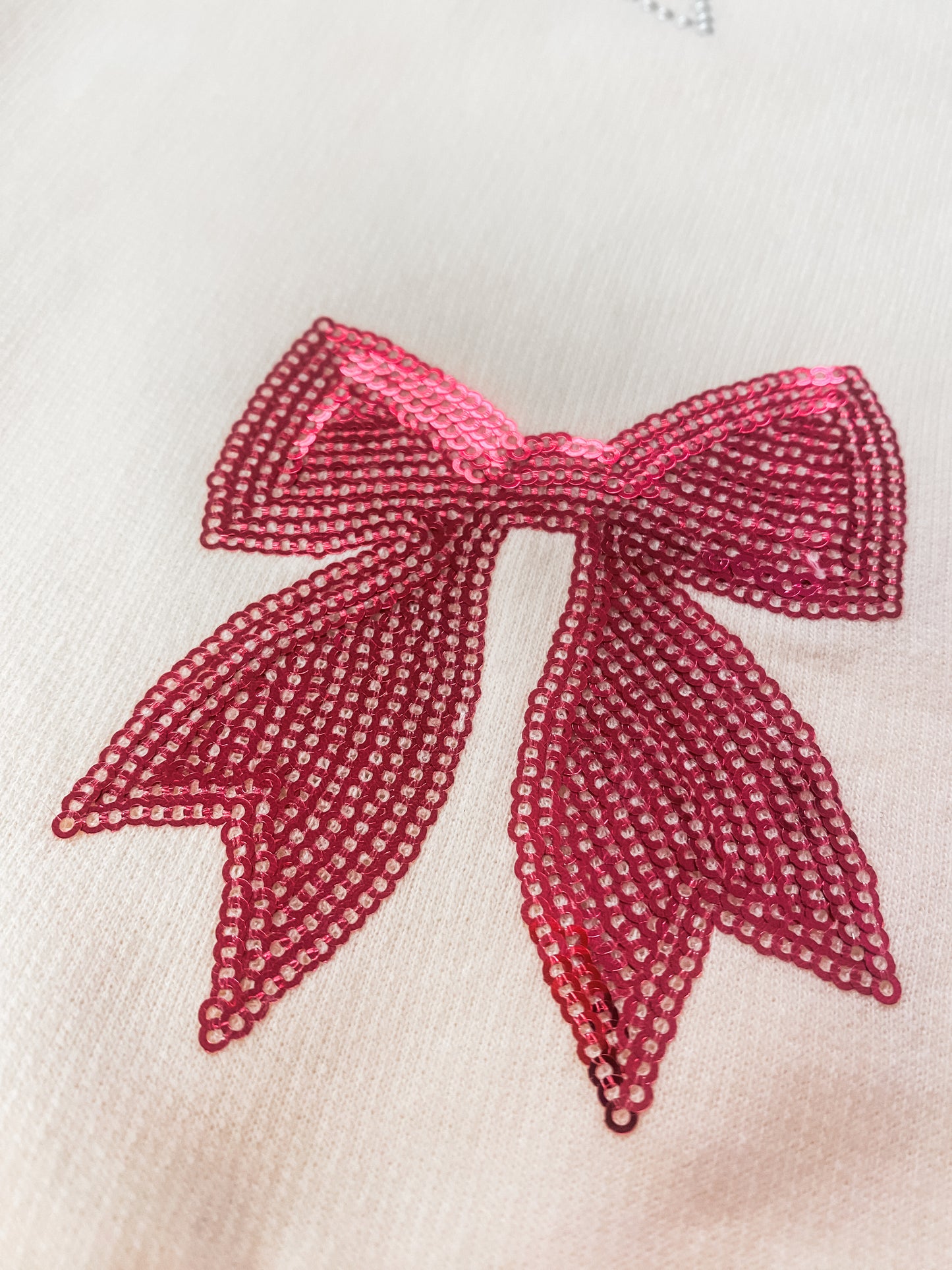 Cream Sequin & Pearl Bows Sweatshirt – Tween Girl Boutique Holiday Fleece