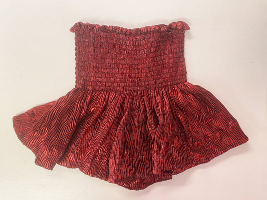 Queen of Sparkles Kids Dark Red Wavy Swing Shorts