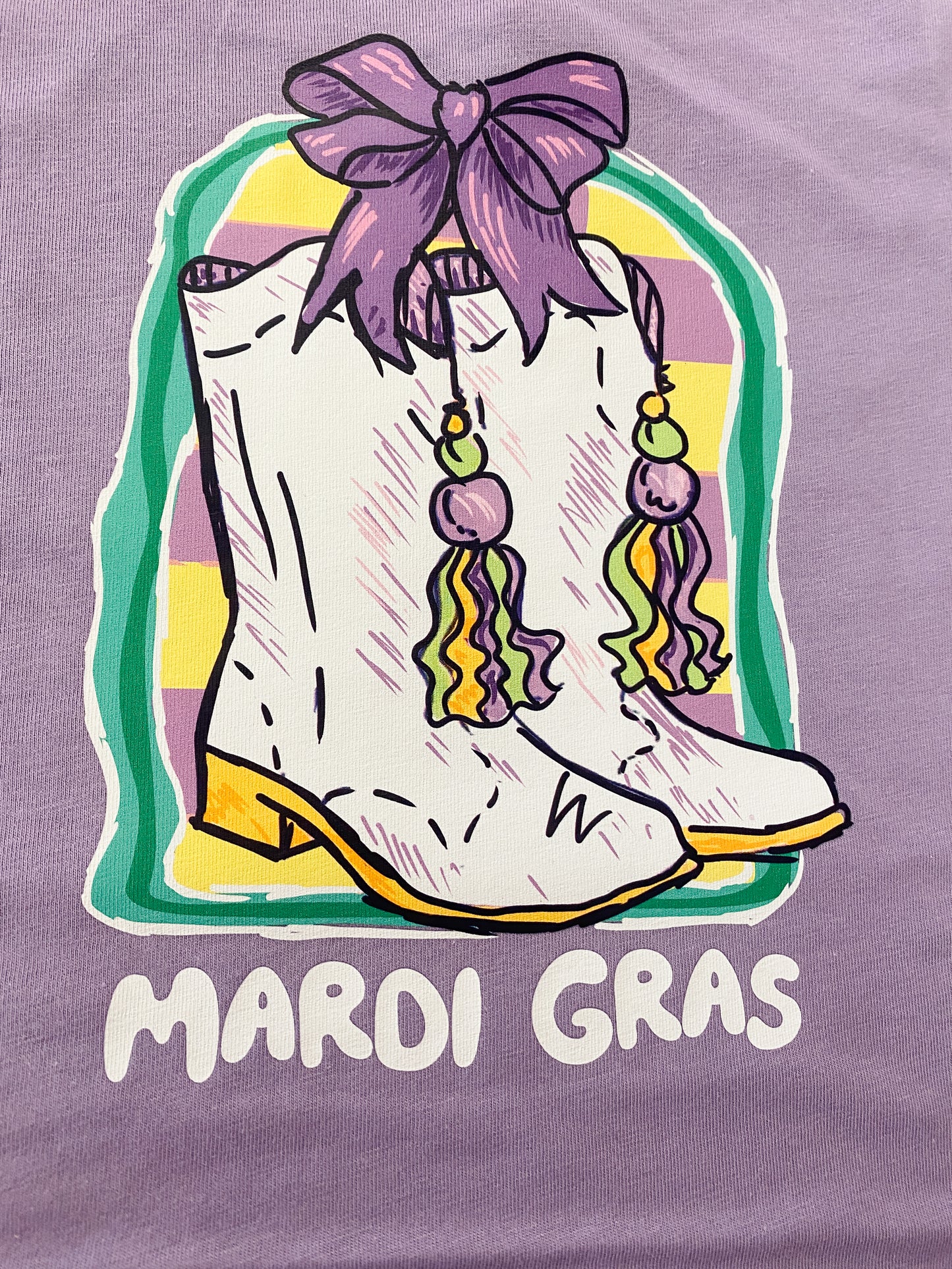 Kids Mardi Gras Boots T-Shirt– Purple Graphic Tee