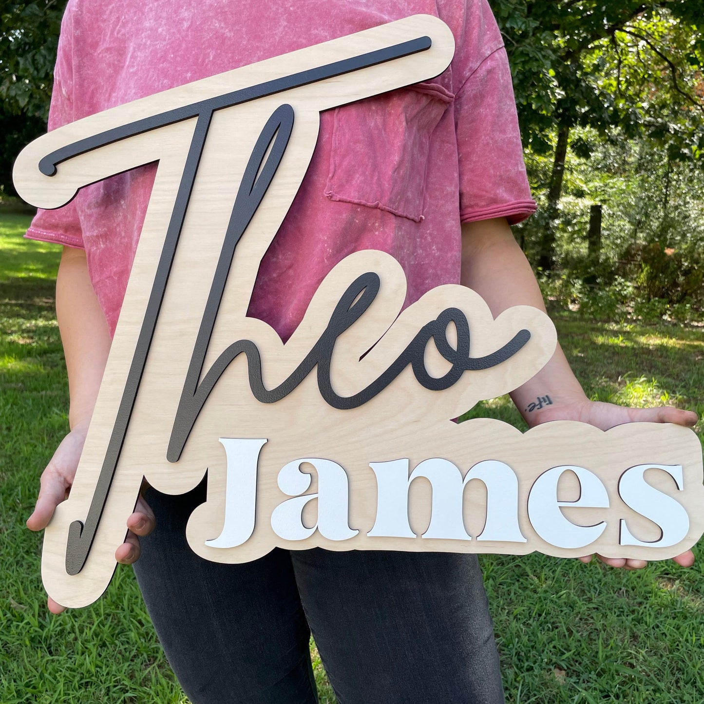 Custom Wooden Name Sign Outline
