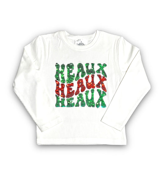 Heaux Heaux Heaux Long Sleeve Sequin Shirt