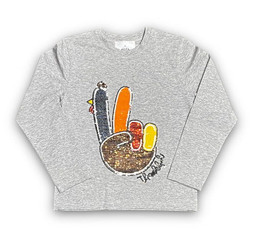 Turkey Long Sleeve Sequin Adult Shirt