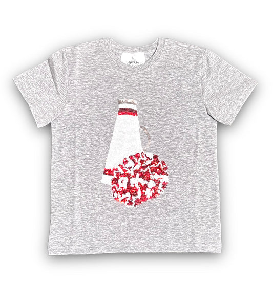 Red and White Megaphone Sequin Kid's Shirt