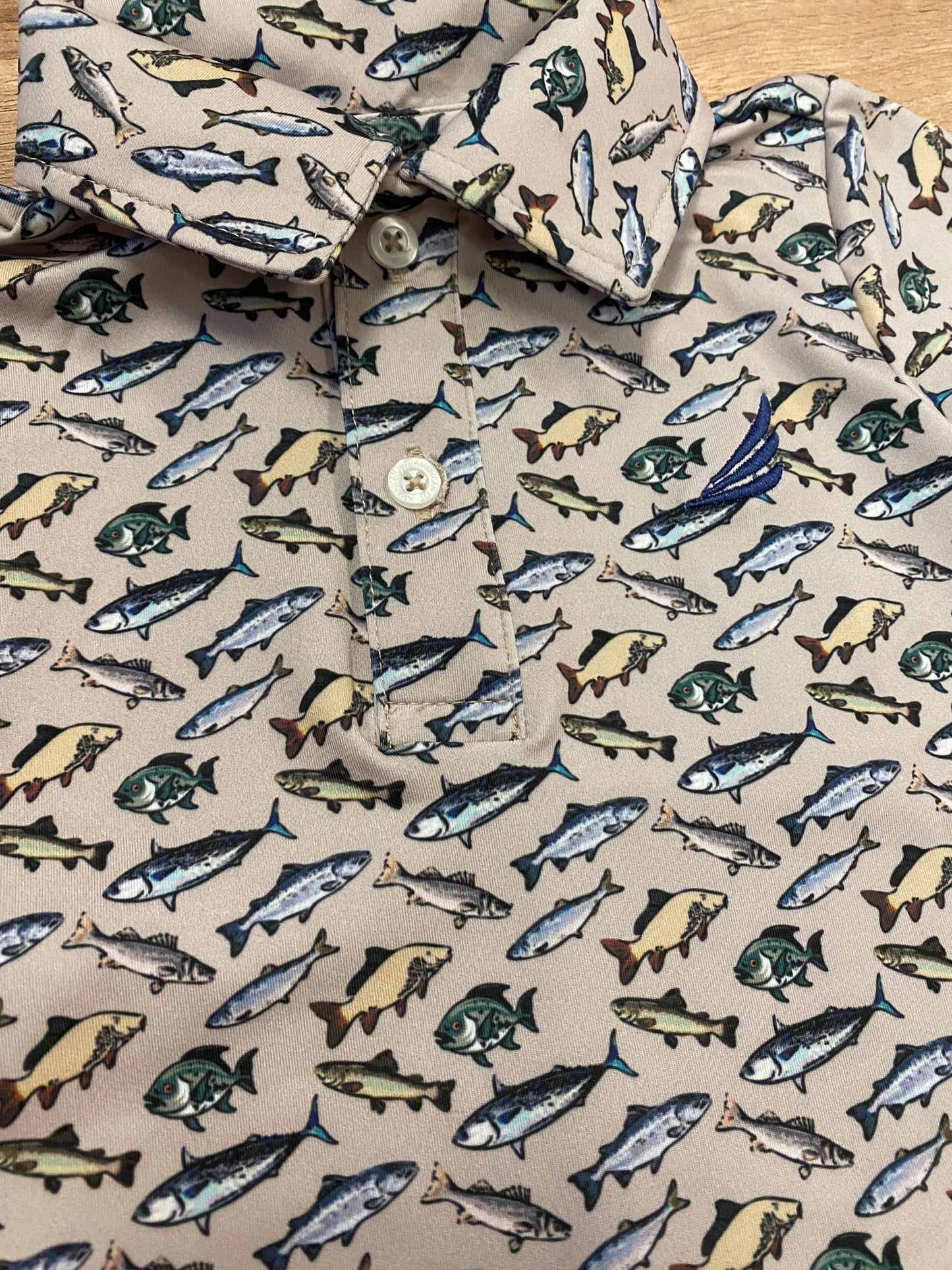 Performance Fish Print Polo – Boys Short Sleeve Shirt