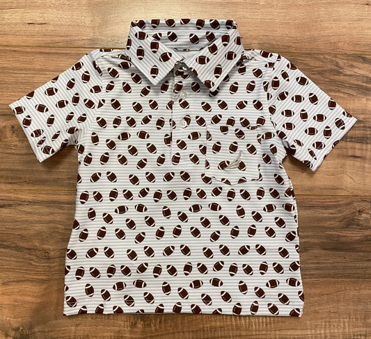 Performance Football Print Polo – Boys Short Sleeve Shirt