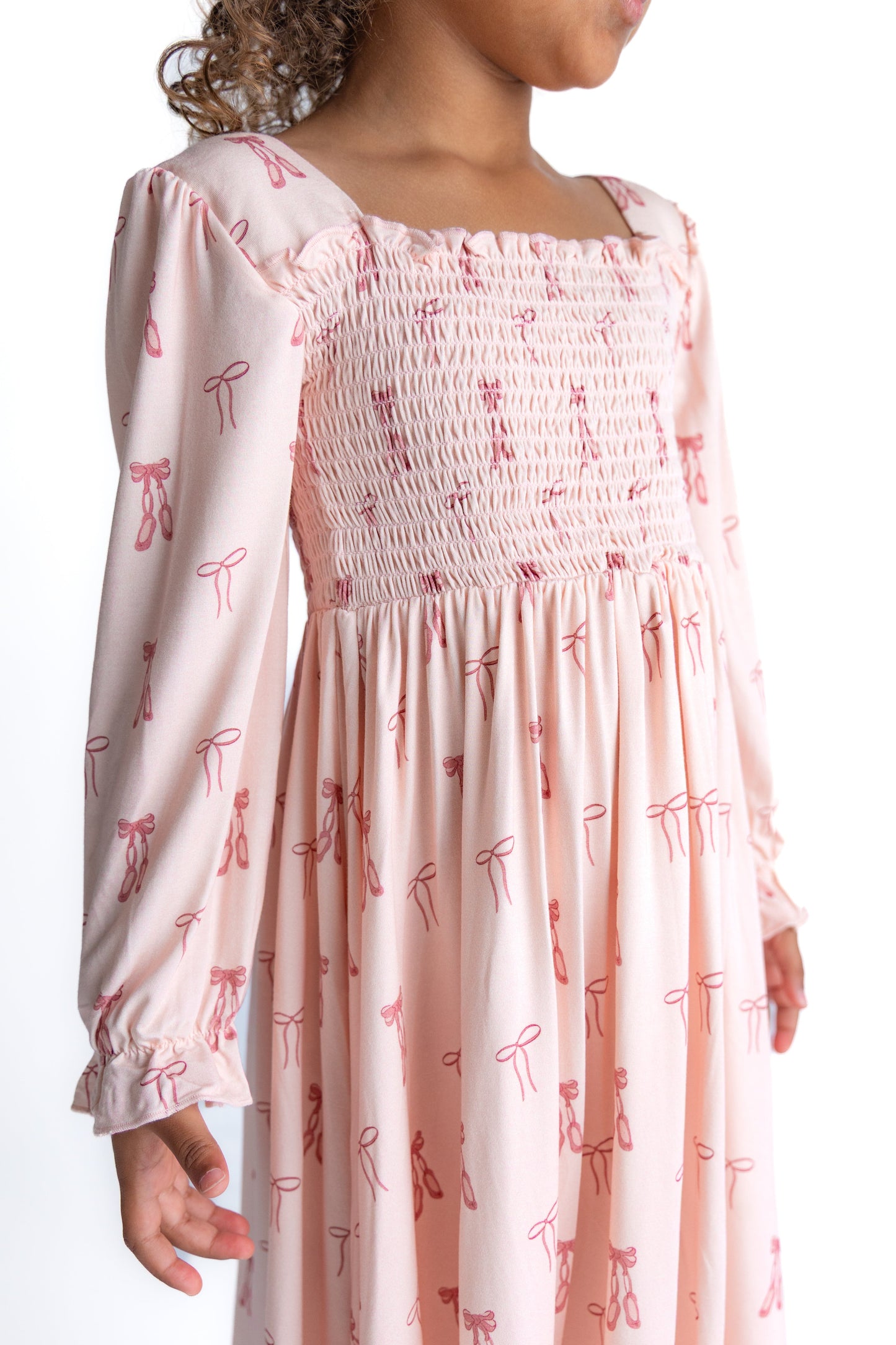 Ballet Blush Smocked Twirl Dress