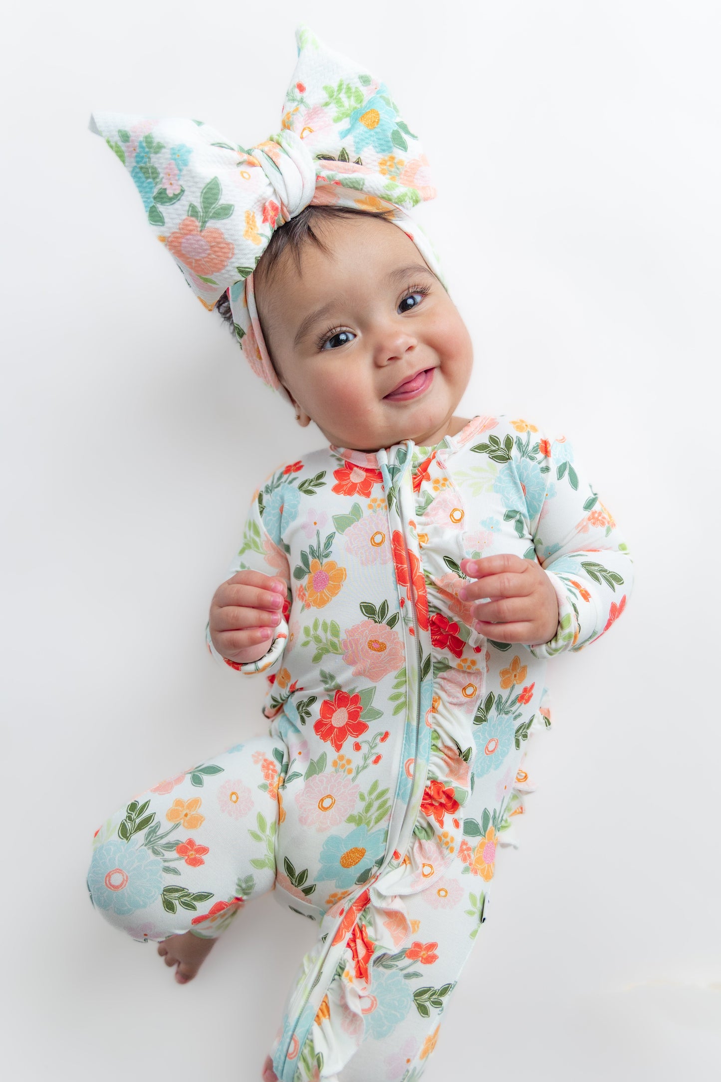 Cottage Blooms Bamboo Zip Romper