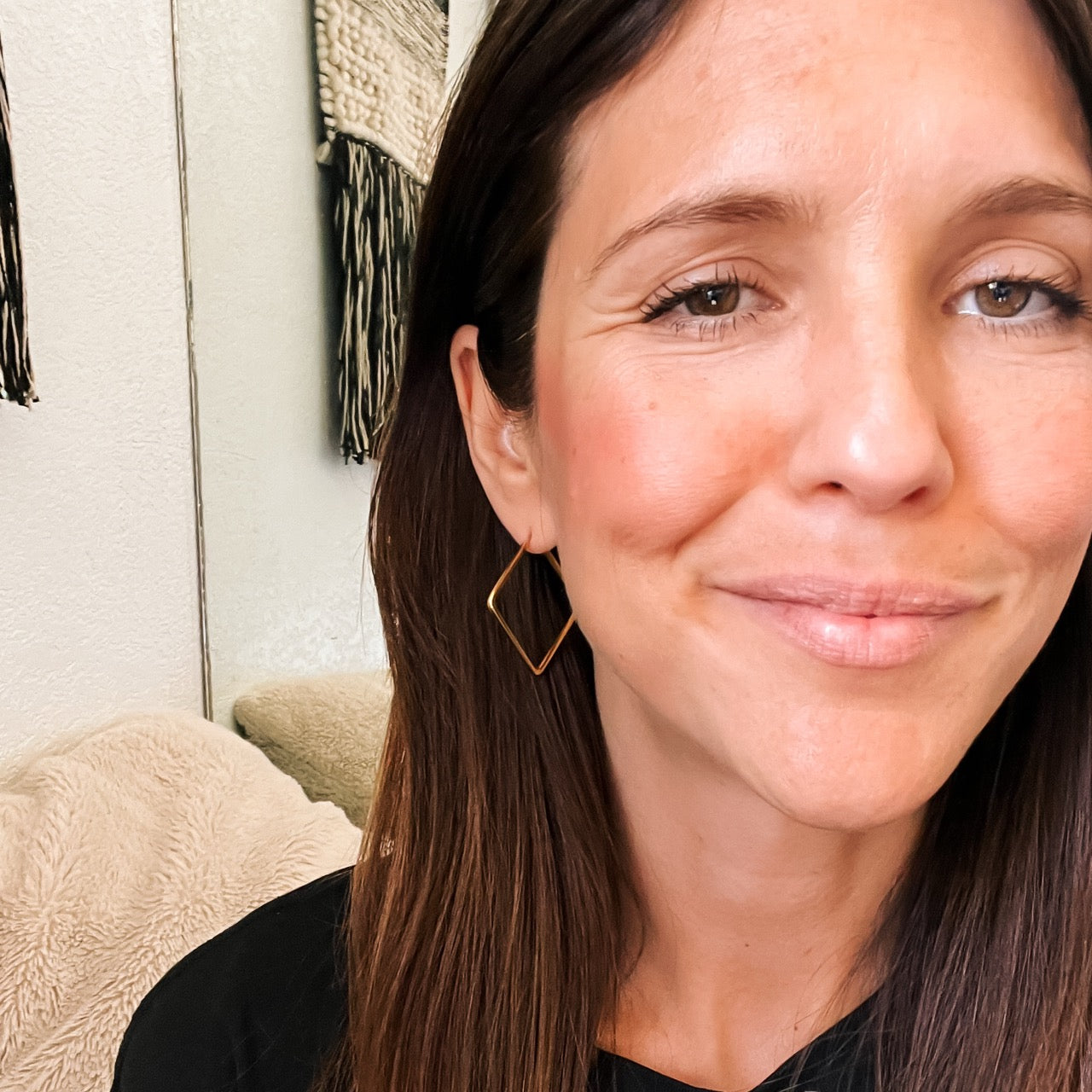 Diamond Rounded Huggie Hoop Earrings