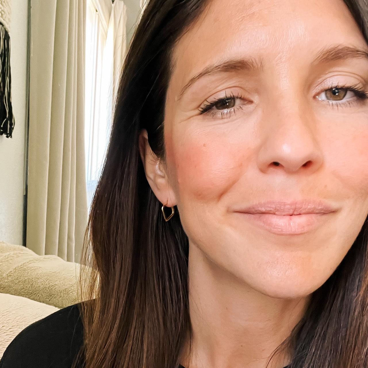 Diamond Rounded Huggie Hoop Earrings