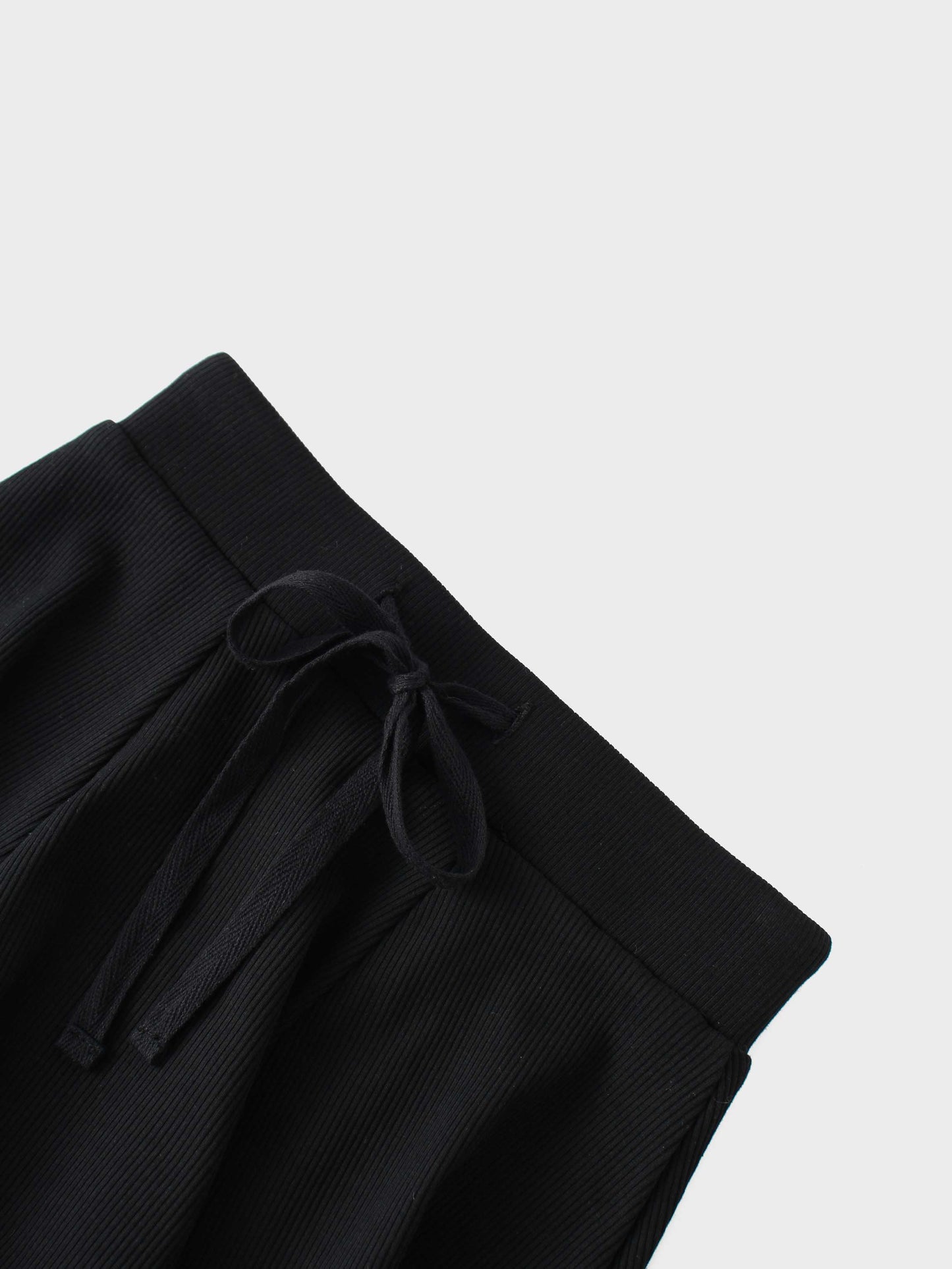 6 Panel Skirt - Black Ribbed