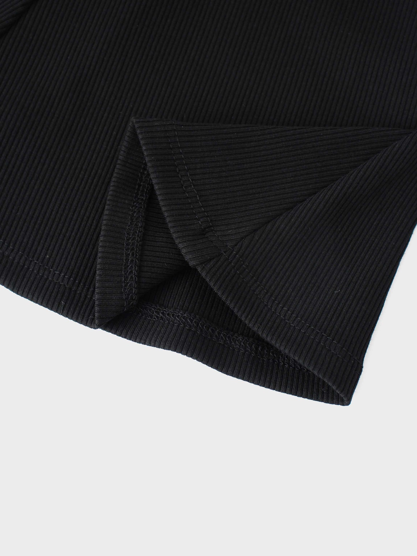6 Panel Skirt - Black Ribbed