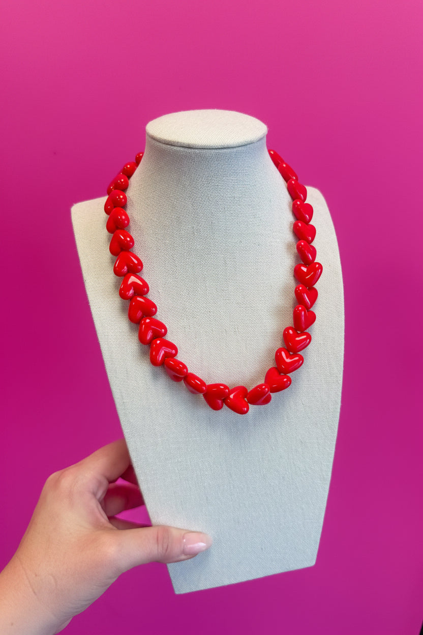 Heart Necklace - Red