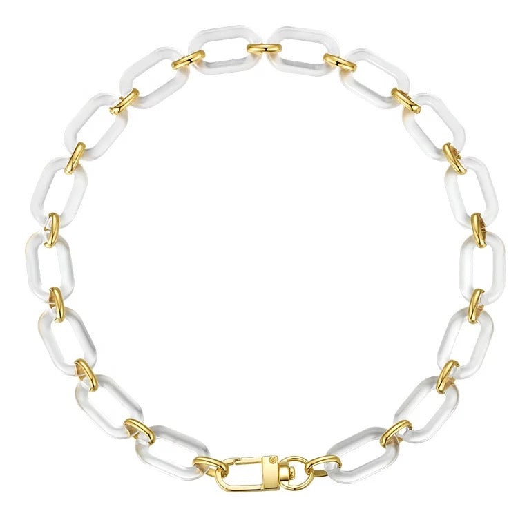 Jenna Acrylic Clear Necklace