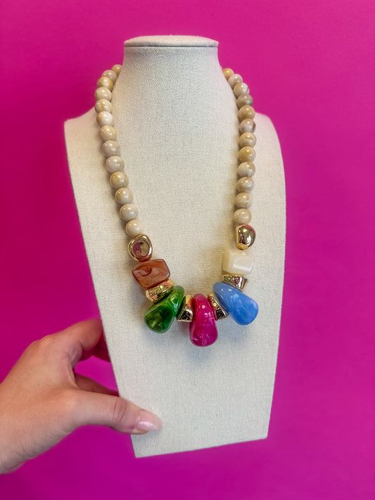 Chunky Statement Beaded Necklace