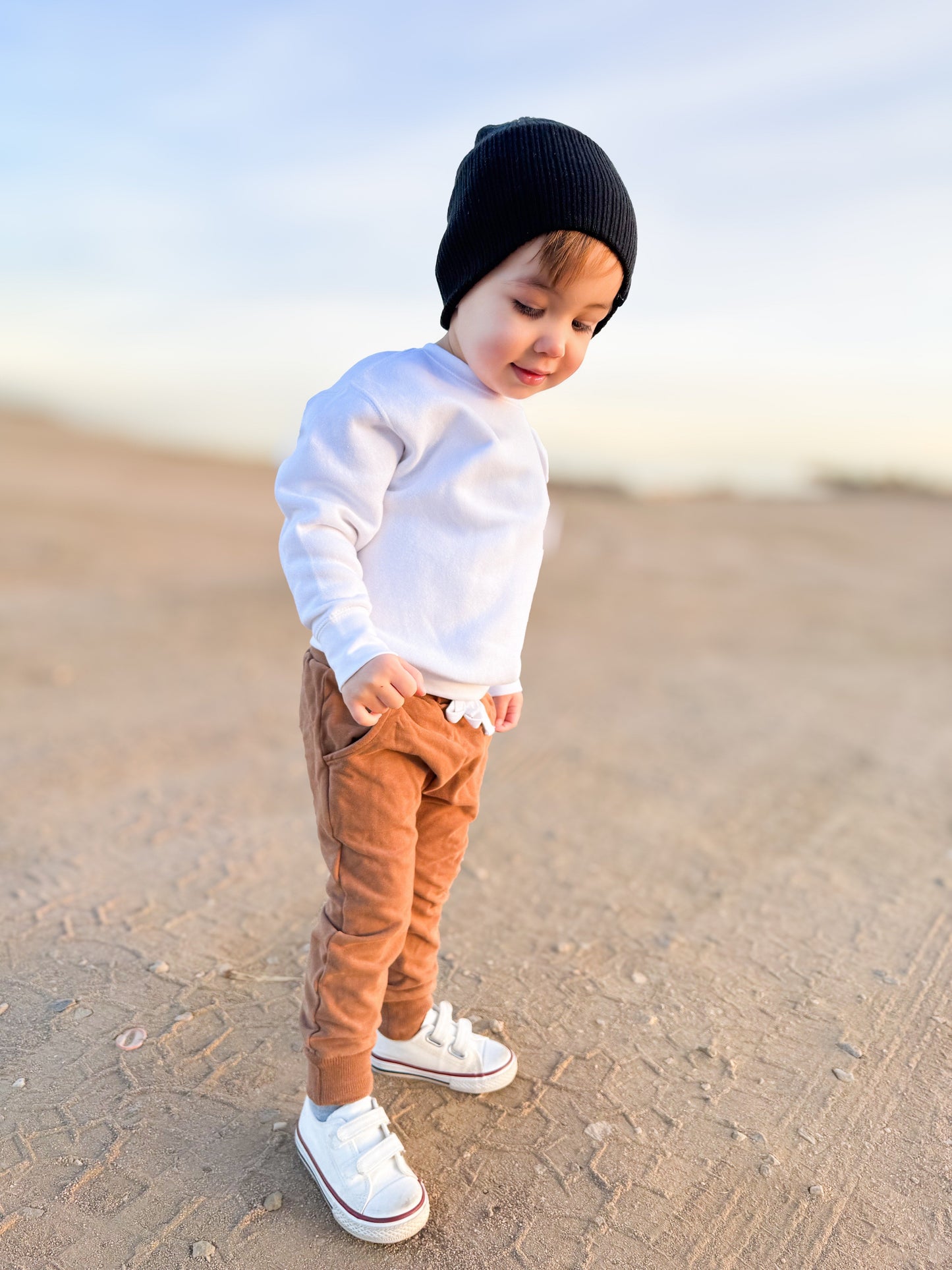 ORGANIC COTTON JOGGERS - ALMOND