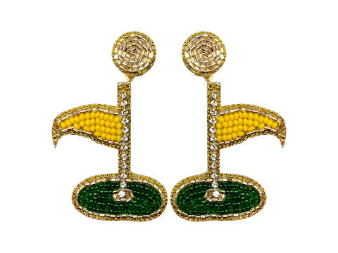 Golf Tee Earrings - Yellow Flag