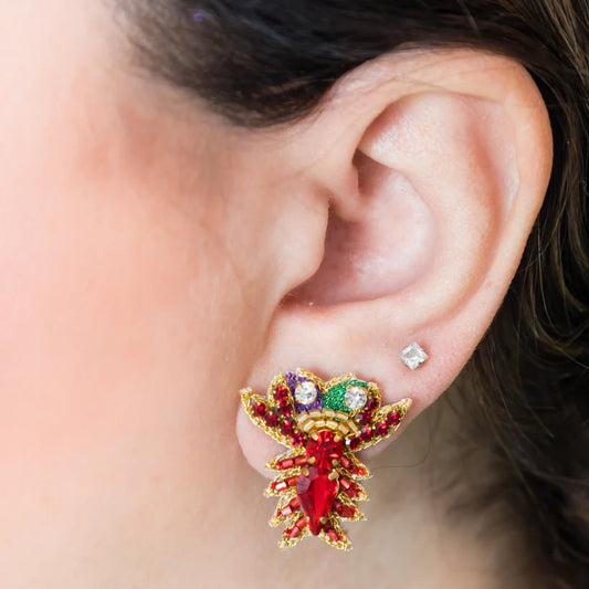 Mardi Gras Crawfish Luxe Studs