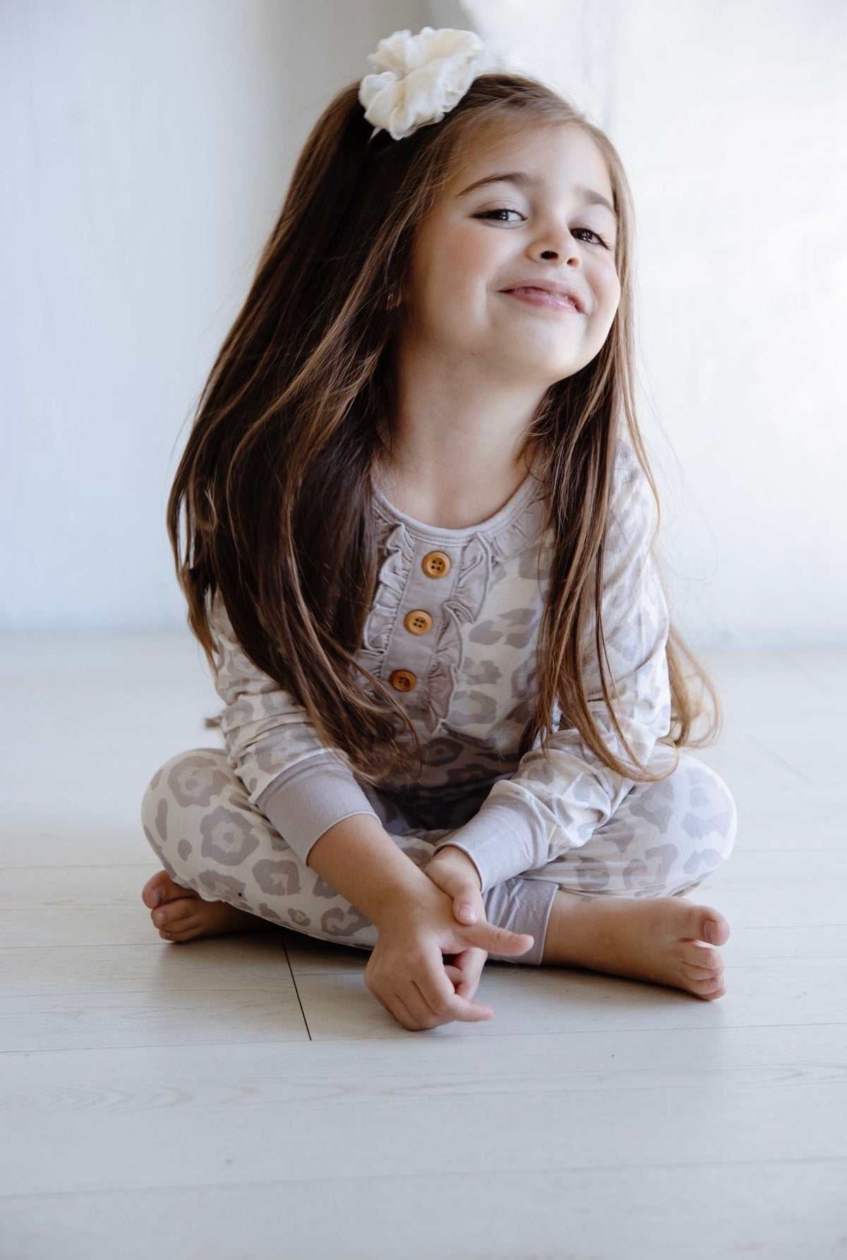 Natural Leopard | Two Piece Bamboo Pajama Set