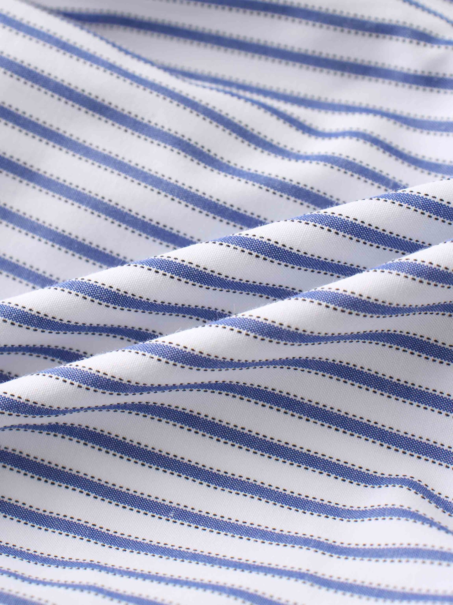 Striped Cotton Romper-Blue