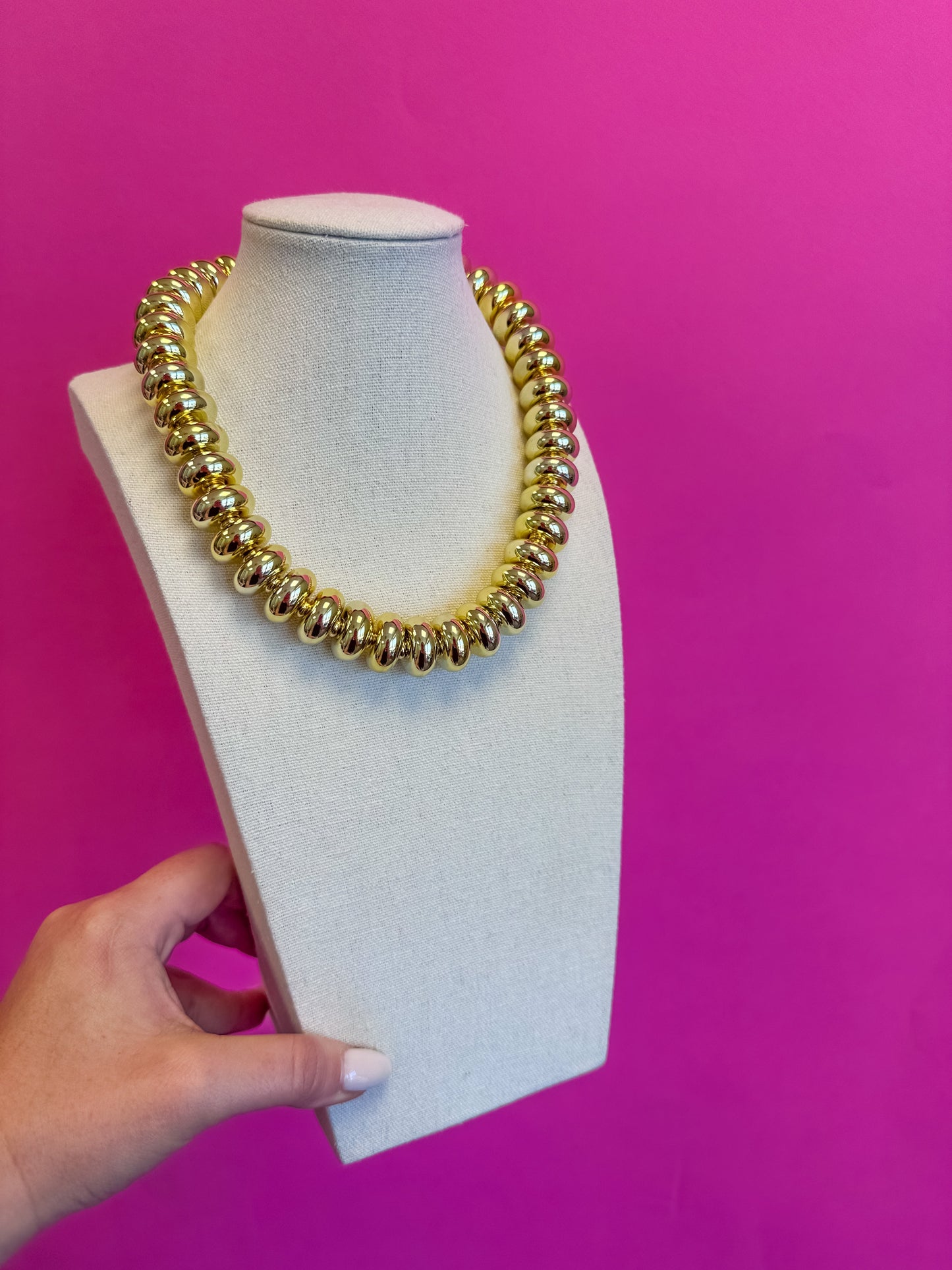 Circle Bauble Ball Necklace - Gold