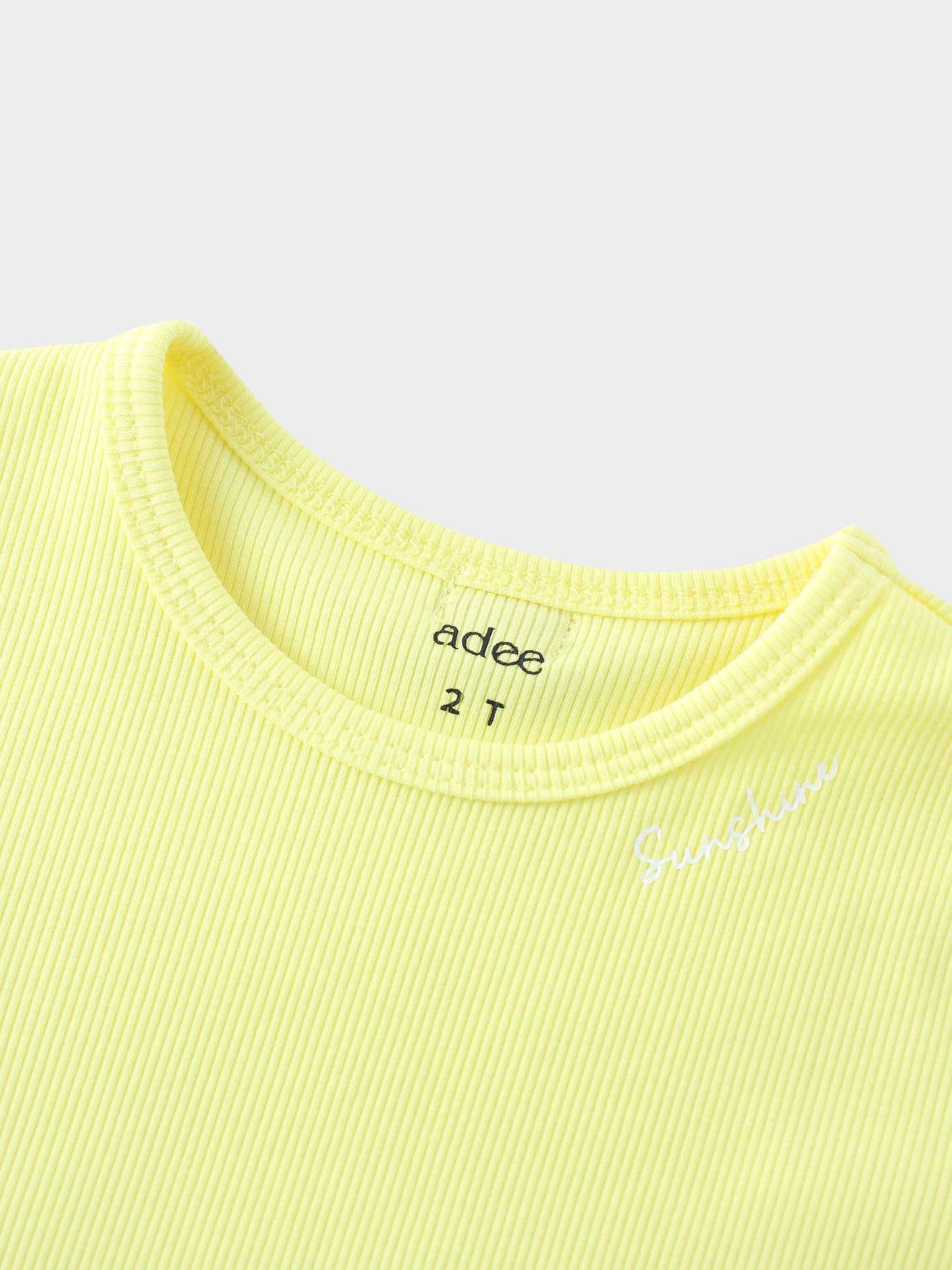 Yellow Ribbed Short Set