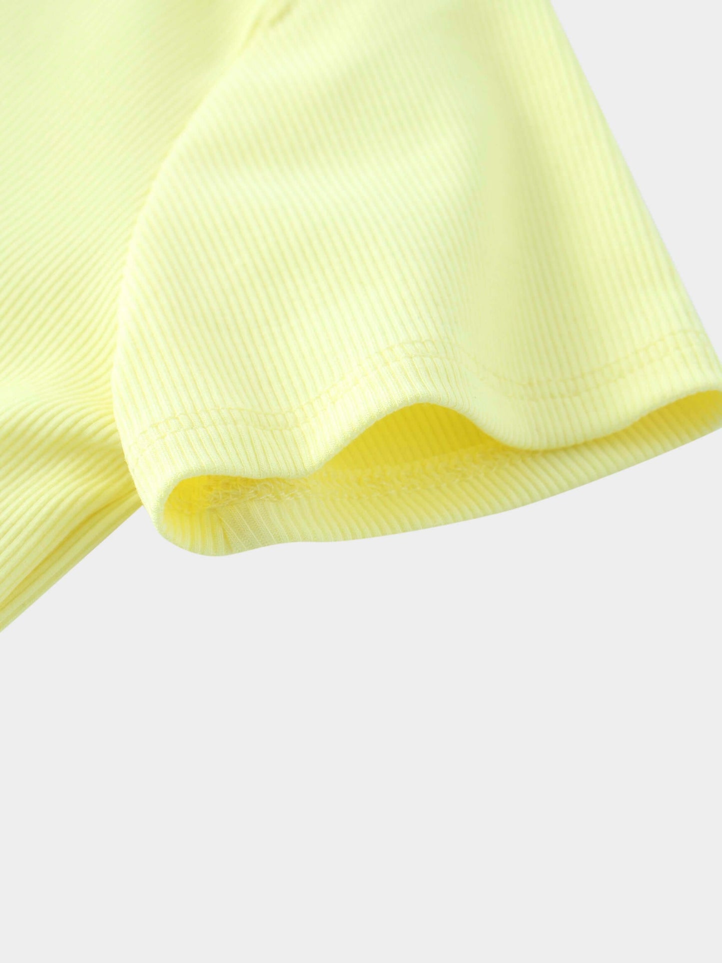 Yellow Ribbed Short Set