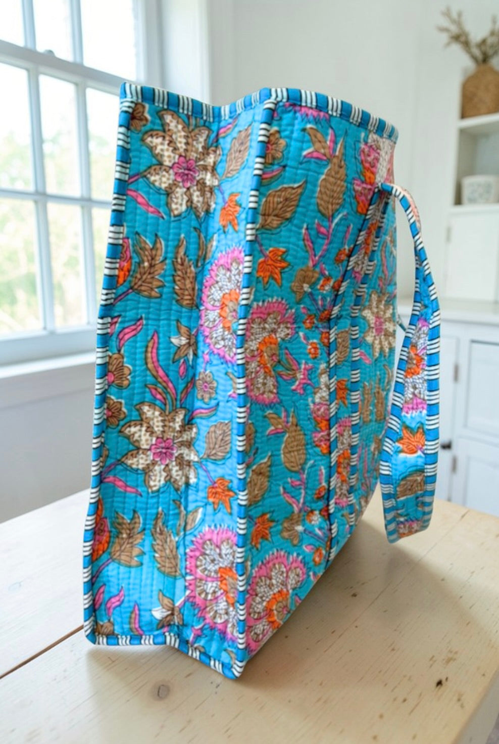 SC - Beck Bright Blue Floral Tote Bag