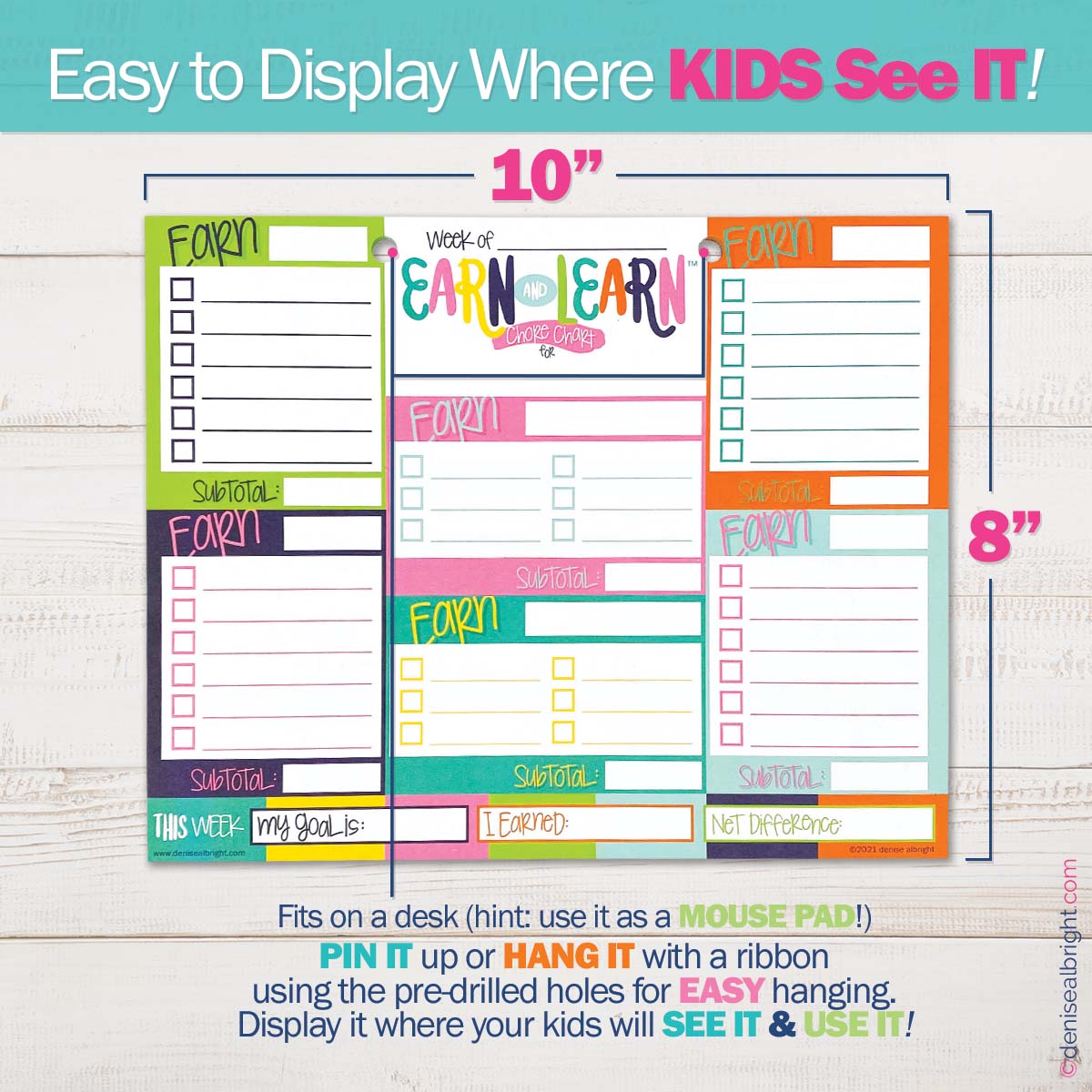 Earn & Learn® Kids Money Management Chore Chart Pad + BONUS App Membership | Dry Erase Savings Tracker for School Age Kids