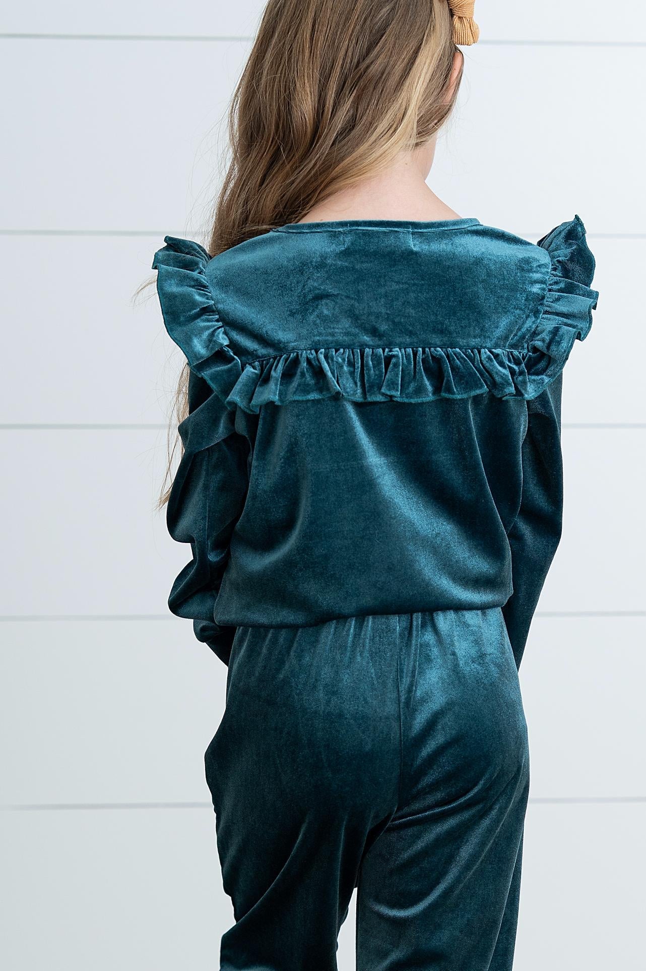 Ivy Dark Teal Velvet Set