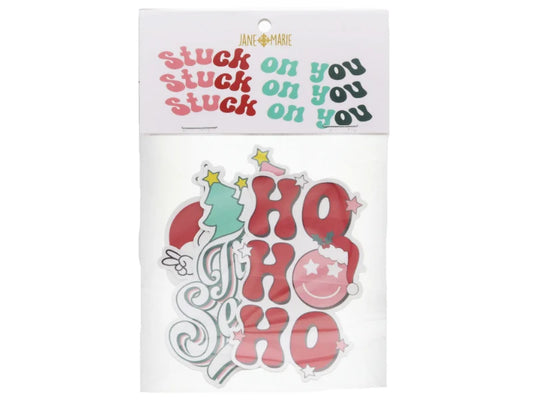 Jane Marie Retro Christmas Stickers – Ho Ho Ho Holiday Sticker Set of 4