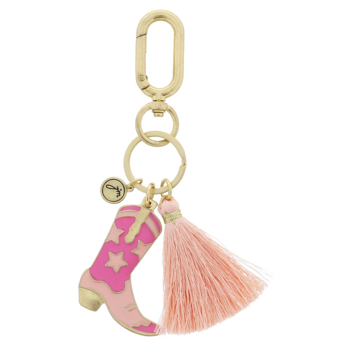 Cowgirl Boot Pink Tassel Keychain