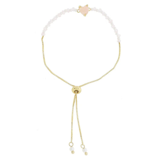 Kids 18K Golden Pink Heart Bracelet – Gold